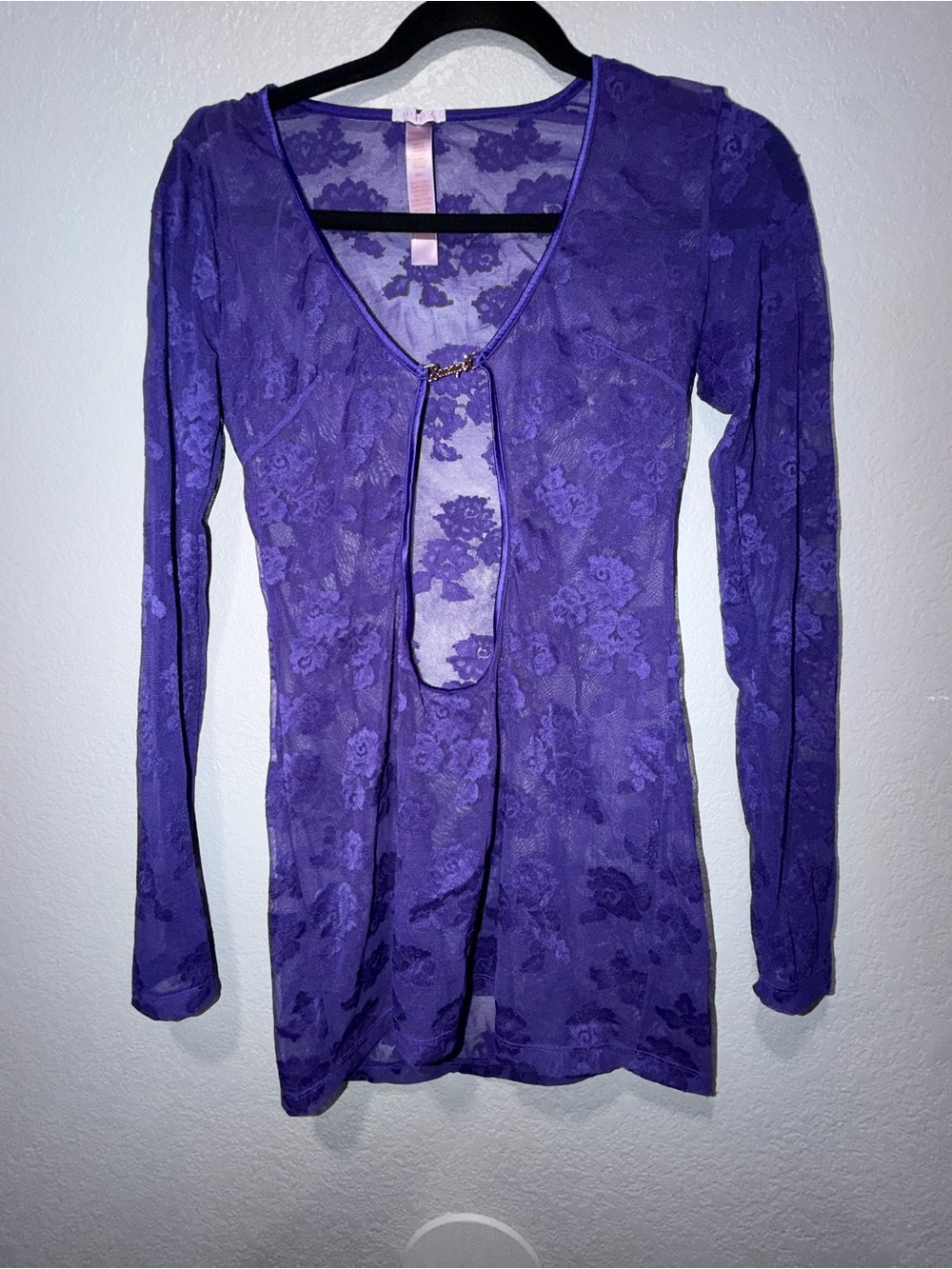 Savage X Fenty Purple Floral Lace Lingerie Mini Dress | Small